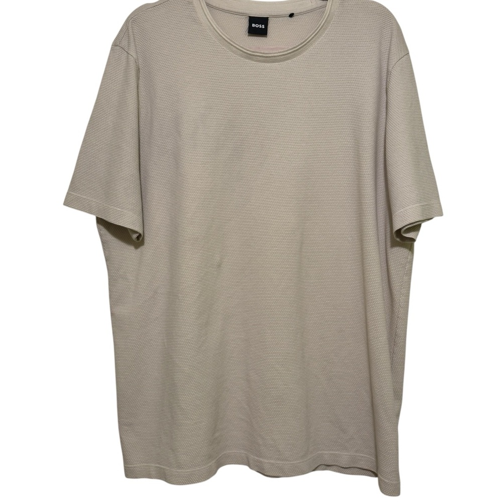 Boss light tan Short Sleeve Waffle Knit Shirt